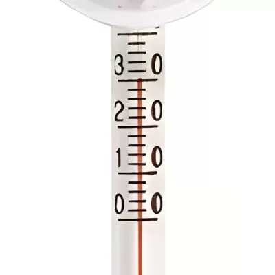 termómetro de vidro com mercúrio e escala de temperatura