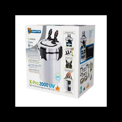 Filtro aquário SuperFish X-Pro 2000 UV com embalagem branca