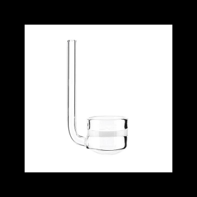 Copo cilíndrico transparente com tubo vertical em vidro