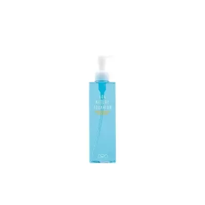 Frasco azul transparente de produto ADA NATURE AQUARIUM com doseador branco