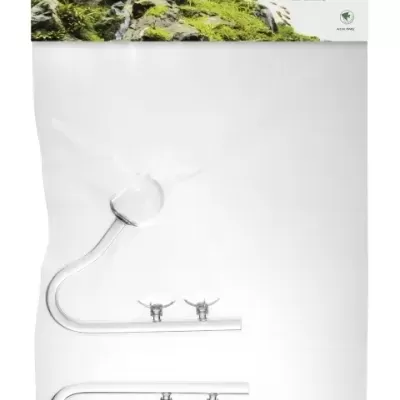 Conjunto de tubos em vidro para aquário com ventosas embalados em saco plástico