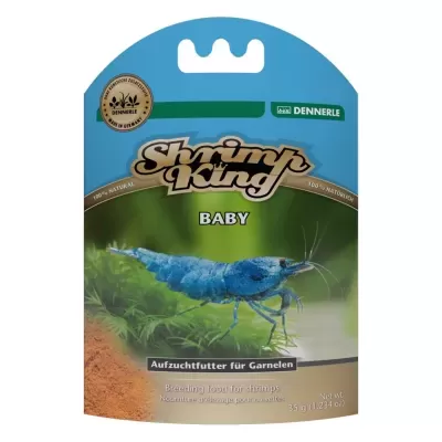 Embalagem azul Shrimp King BABY alimento para camarões da DENNERLE