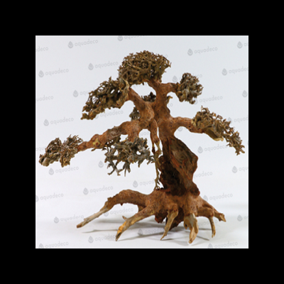 Árvore decorativa de madeira natural com ramificações e textura rugosa