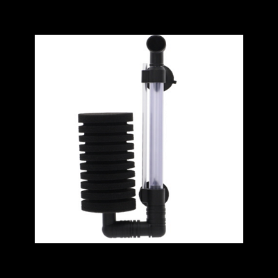 Filtro esponja para aquário com esponja preta e corpo transparente