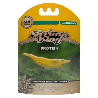 Embalagem de sticks de comida para camarões Dennerle Shrimp King com camarão amarelo