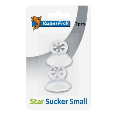 Embalagem com 2 ventosas transparentes Star Sucker Small da marca SuperFish