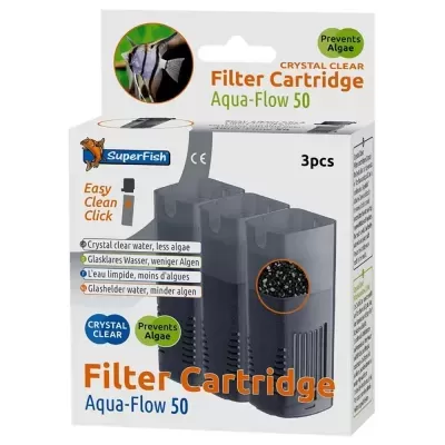 Embalagem de cartuchos de filtro de aquário Aqua-Flow 50 SuperFish