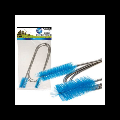 Escova limpa tubos Aquael Brush com cerdas azuis e cabo metálico