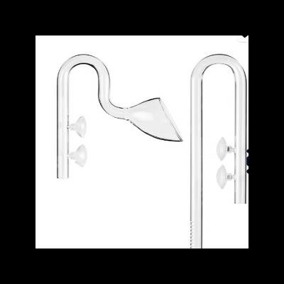 Peças metálicas curvas para aquário, prateadas e com ventosas.