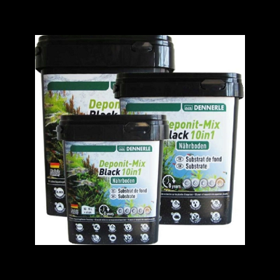 Recipientes de substrato para aquários Dennerle Deponit-Mix Black 10in1