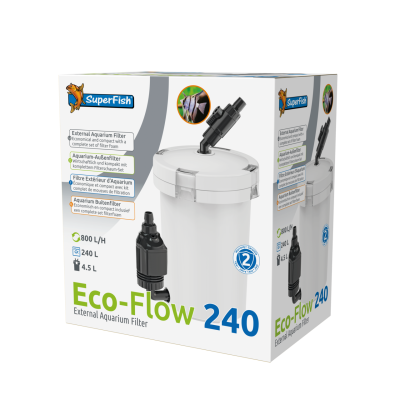 Caixa do filtro externo para aquário SuperFish Eco-Flow 240 branco e preto