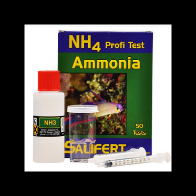 Kit teste amónia NH4 Profi Test Salifert com frascos, seringa e caixa colorida