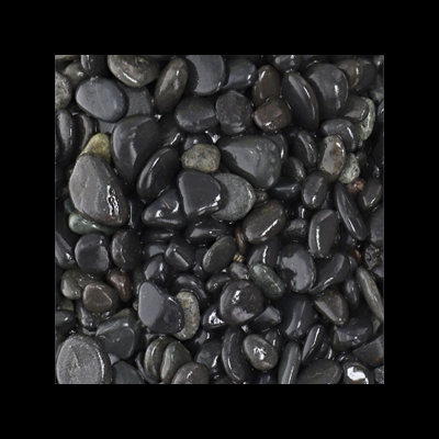 Pedras decorativas pretas e cinza lisas e polidas