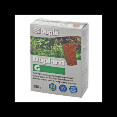 Embalagem de fertilizante natural Duplarit G de 250g com imagem de planta e substrato