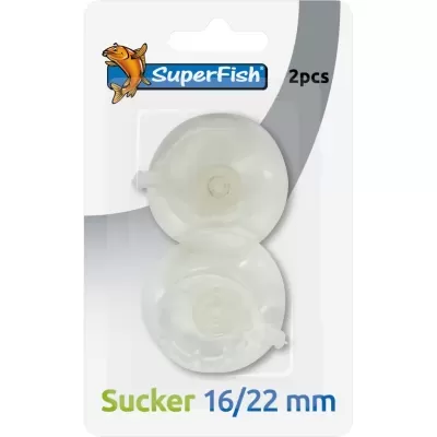 Embalagem com 2 ventosas transparentes SuperFish Sucker 16/22 mm