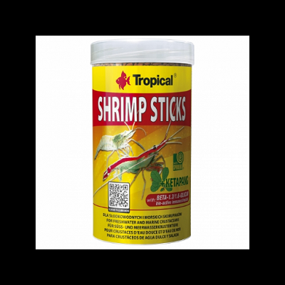 Frasco Tropical Shrimp Sticks para camarões com tampa branca