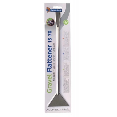 Espátula SuperFish Gravel Flattener 15-70 em embalagem branca com texto