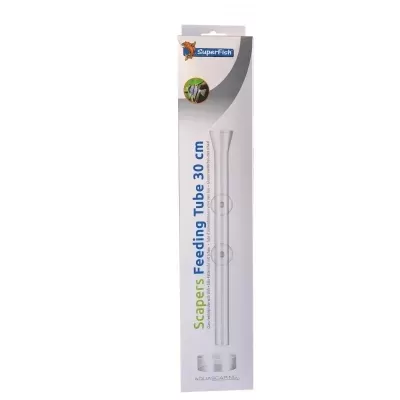 SuperFish Scapers Feeding Tube 30 cm tubo de vidro com ventosas na embalagem branca