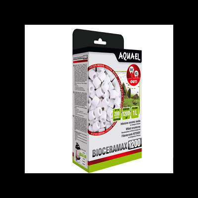 Embalagem de Bioceramax 1200 da Aquael com esferas cerâmicas brancas para filtro de água