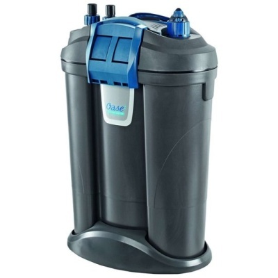 Filtro externo para aquário preto e azul Oase em plástico com estrutura dupla cilíndrica