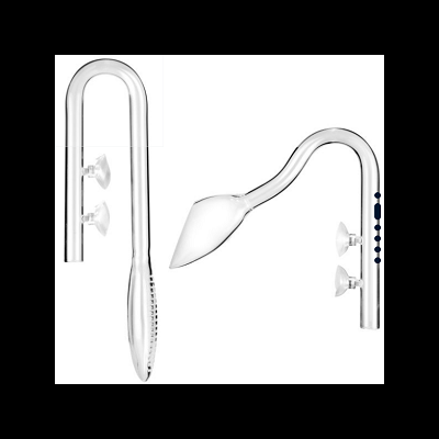 Acessórios de vidro transparente com ventosas para fixação em fundo branco