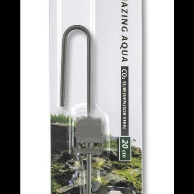 Difusor de CO2 cinzento em embalagem com fundo natural e texto
