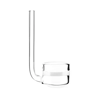 Pomo de vidro transparente com haste