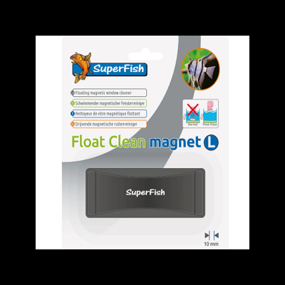 Limpador magnético flutuante para vidro de aquário SuperFish Float Clean magnet L na embalagem