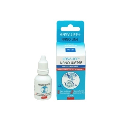 Condicionador de água Easy-Life Nano Water em frasco branco com embalagem azul e branco