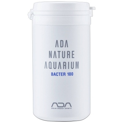 Recipiente branco de plástico para aquário com rótulo ADA Nature Aquarium Bacter 100