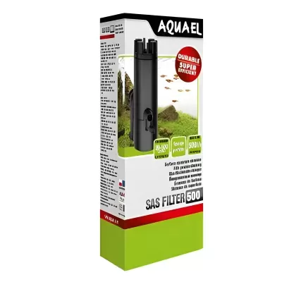 Filtro para aquário Aquael SAS Filter 500 em caixa branca e verde