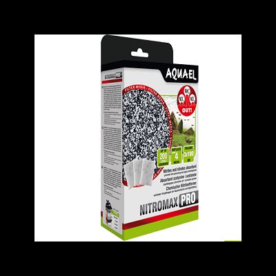 Caixa de filtro Aquael Nitromax Pro para aquário com material filtrante preto e branco