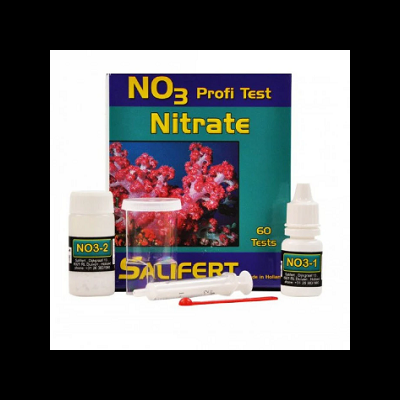Kit de teste de nitratos Salifert com frascos, tubo de ensaio e conta-gotas