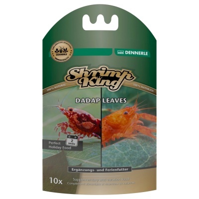 Embalagem verde Shrimp King Dadap Leaves com imagens de camarões vermelhos em folhas