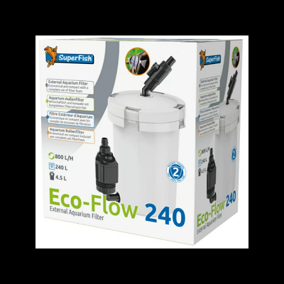 Caixa do filtro externo para aquário SuperFish Eco-Flow 240 branco e preto