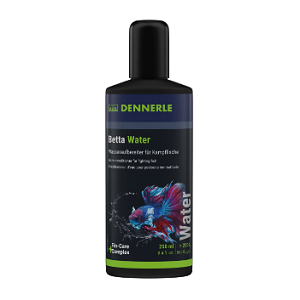 Frasco de Dennerle Betta Water com imagem de peixe beta