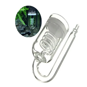 Difusor de vidro transparente para aquário com tubo enrolado e gancho