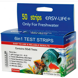 Caixa de tiras de teste Easy-Life azul para água doce com imagem de peixes