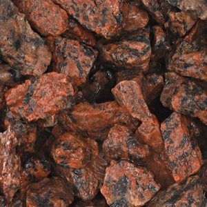 pedras vermelhas e pretas de textura rugosa