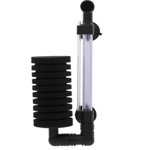 Filtro esponja para aquário com esponja preta e corpo transparente