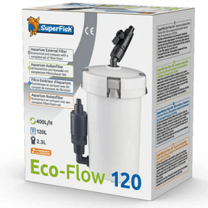 Filtro externo para aquário SuperFish Eco-Flow 120 em embalagem