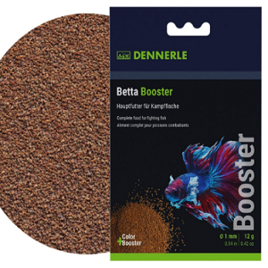 ração Betta Booster Dennerle para peixes betta em embalagem colorida