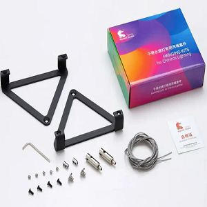 Kit de montagem para esticador de corrente com suportes, parafusos e chave L