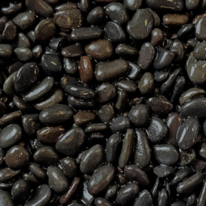 Feijão preto com textura brilhante