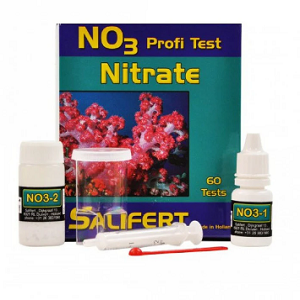Kit de teste de nitratos Salifert com frascos, tubo de ensaio e conta-gotas