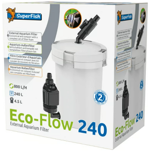 Caixa do filtro externo para aquário SuperFish Eco-Flow 240 branco e preto