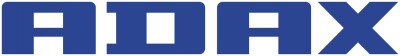 Logo da marca ADAX em azul escuro sobre fundo branco