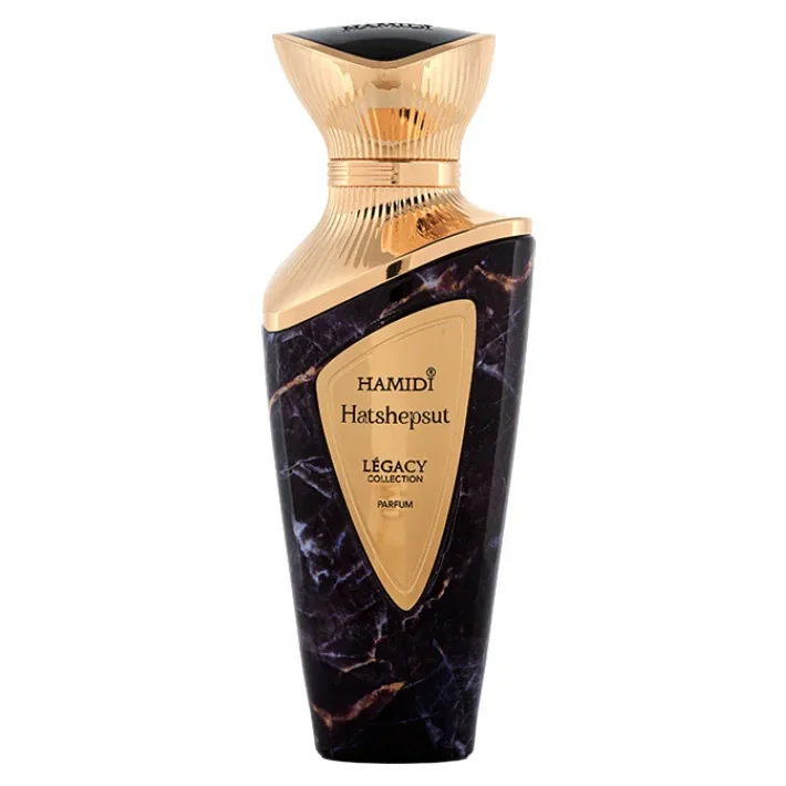 Frasco de perfume HAMIDI Hatshepsut da LÉGACY COLLECTION em design dourado e mármore preto