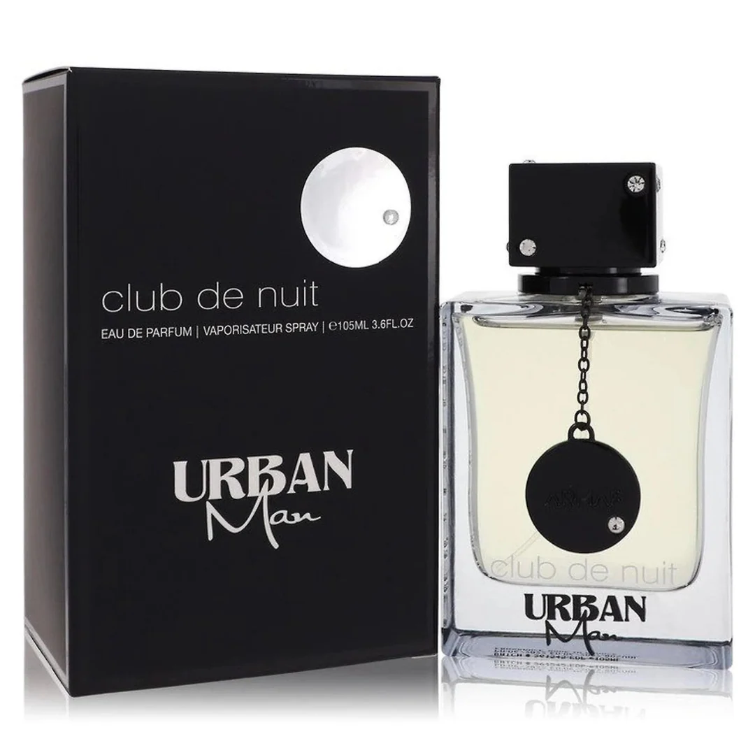 Frasco e caixa preta perfume Urban Max Club de Nuit