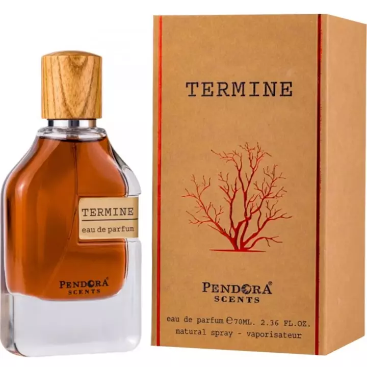 Frasco de perfume TERMINE da Pendora Scents com embalagem